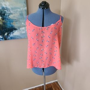 Ambiance apparel plus size sheer tank top pink 1X